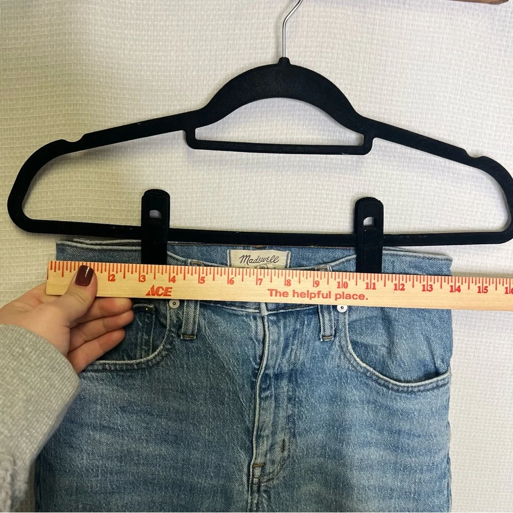 Madewell | Blue Ankle Cropped Jeans‎ with Frayed Hem 25 Boyfriend